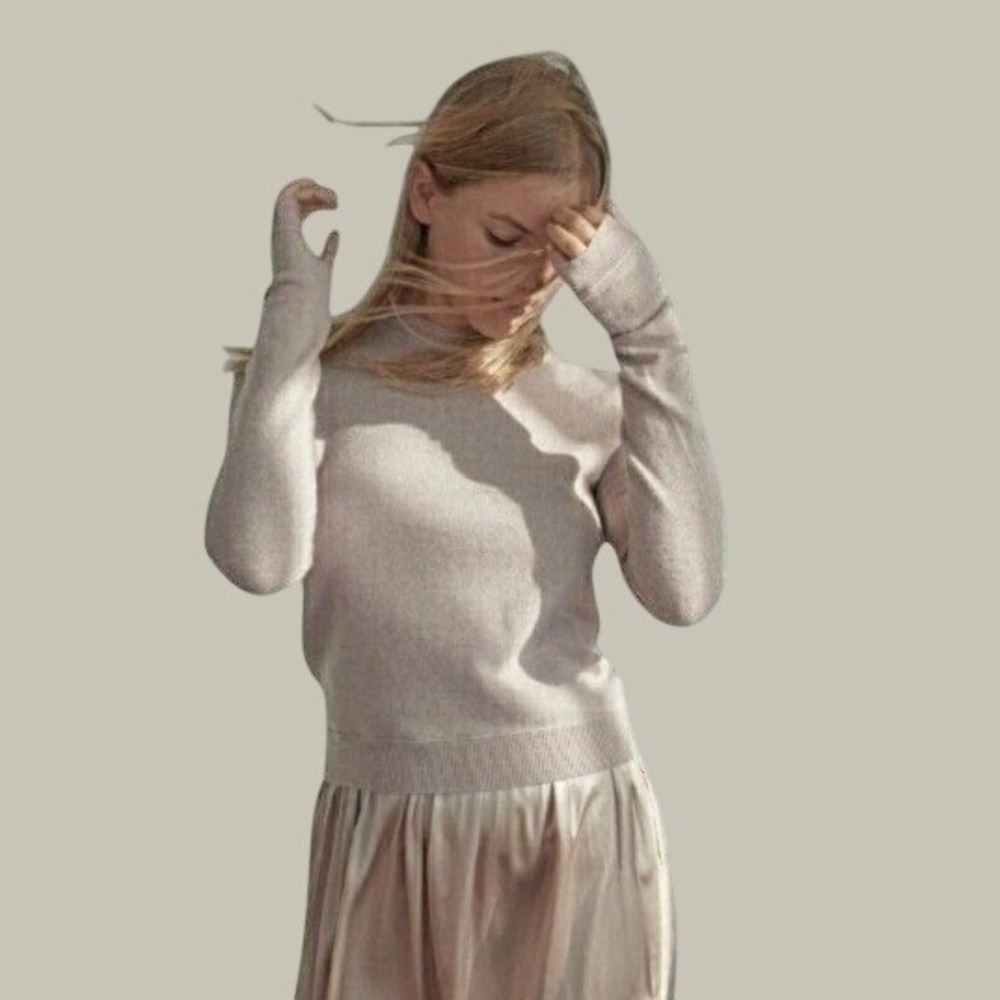 NWT Brazeau Tricot Royal All Thumbs Cashmere Sweater Bronze 2 3006LPS25